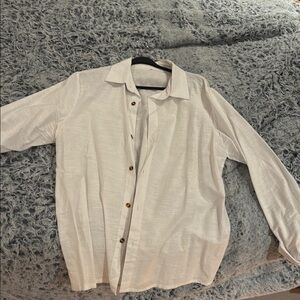 Classic Linen White Men's Shirt